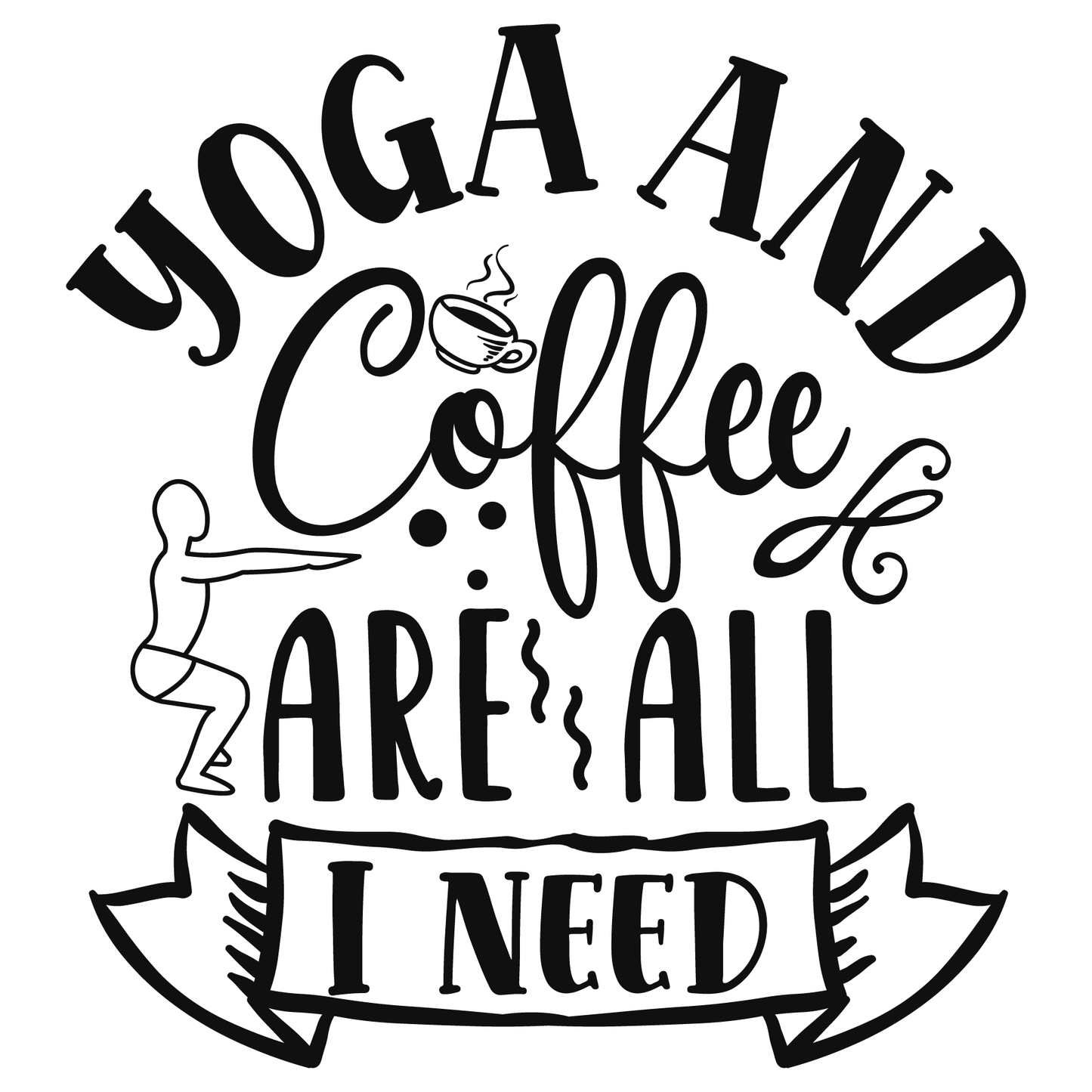 Yoga And Coffee Enthusiast Tee (White)