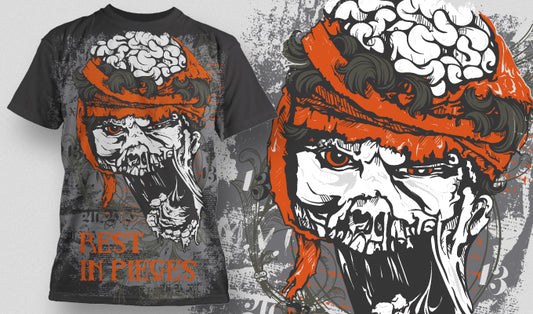 Graphic Skull T-shirt Design (Black)