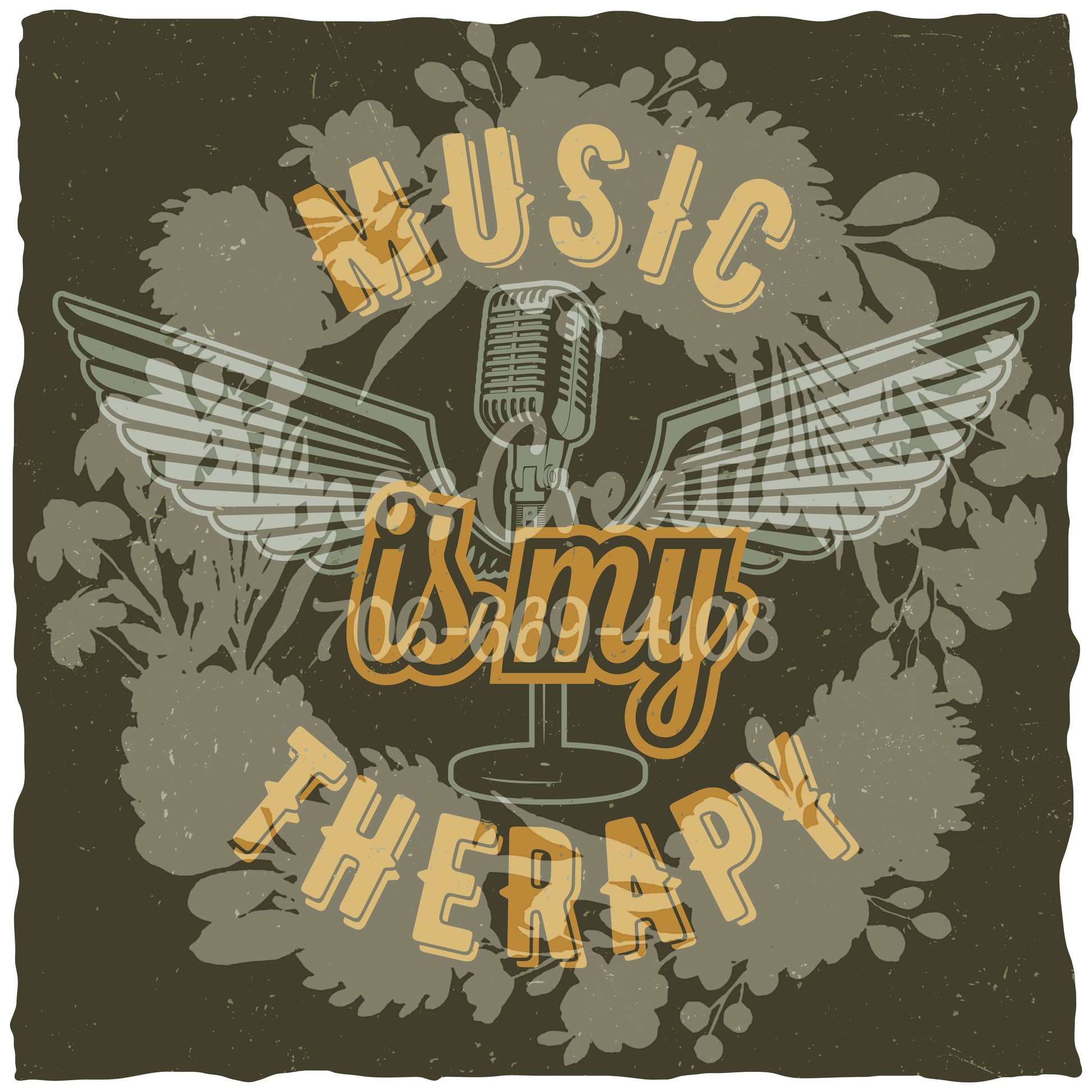 Music Therapy Vintage T-shirt (Black) [WM v1 92769508] [WM v1 a1c5b419]