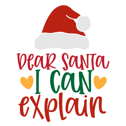 Dear Santa I Can Explain T-shirt (White)