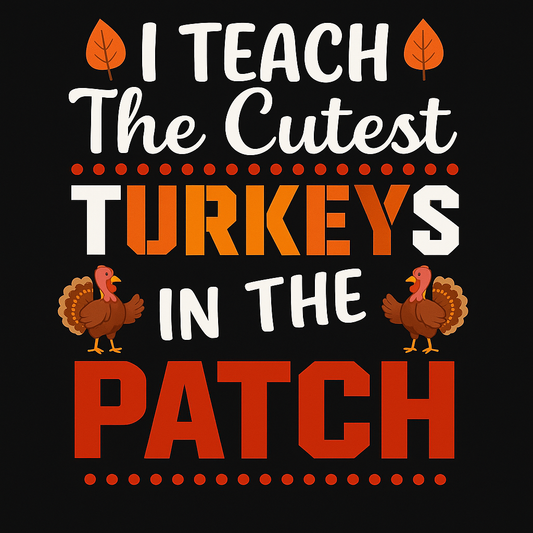 Cute Turkey Teaching T-shirt (Black)
