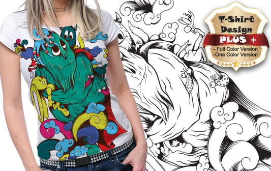 Colorful Graphic T-shirt Design (Black)