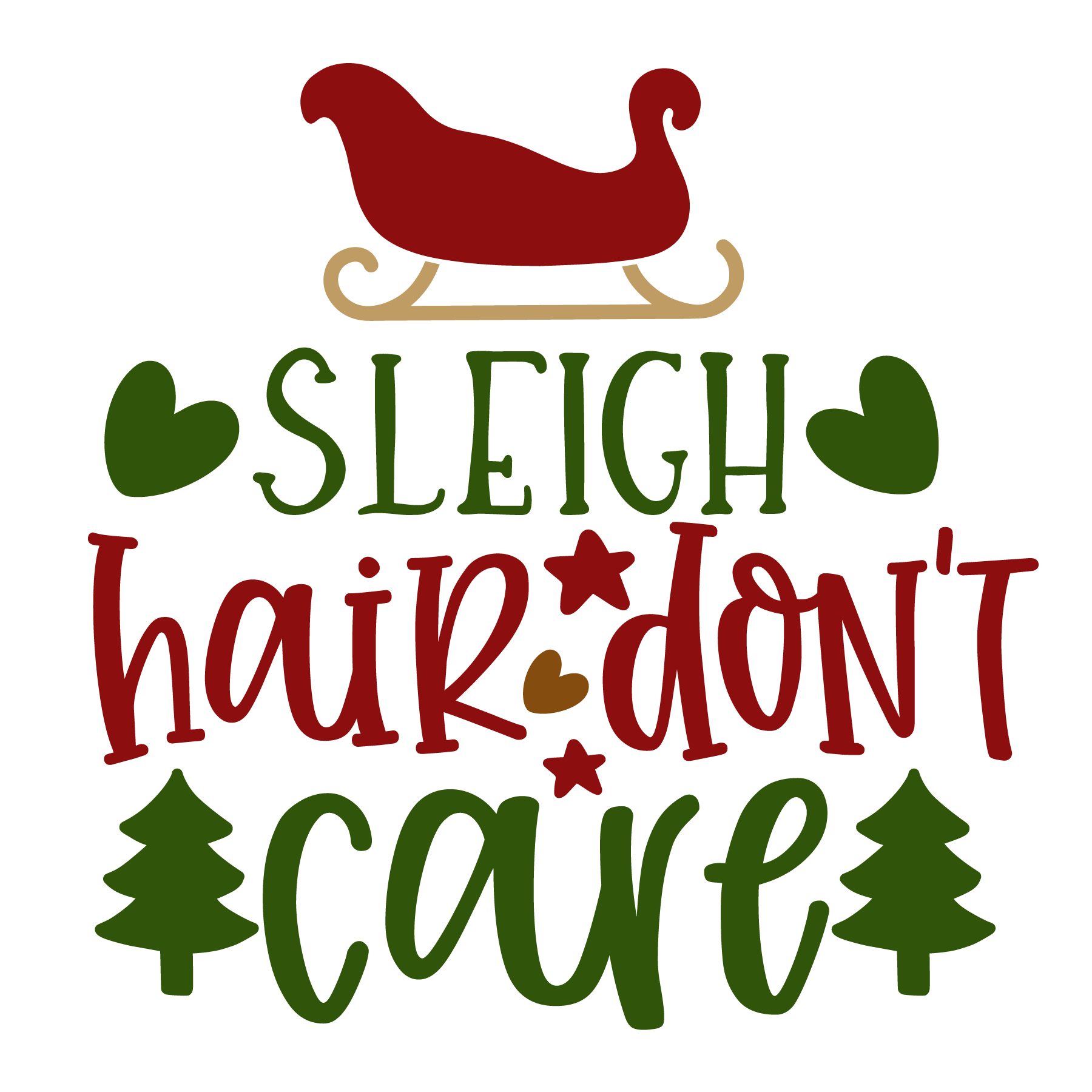 Sleigh Hair Don't Care T-shirt (White)