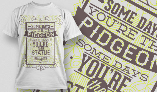 Pigeon And Statue Quote T-shirt (Black)