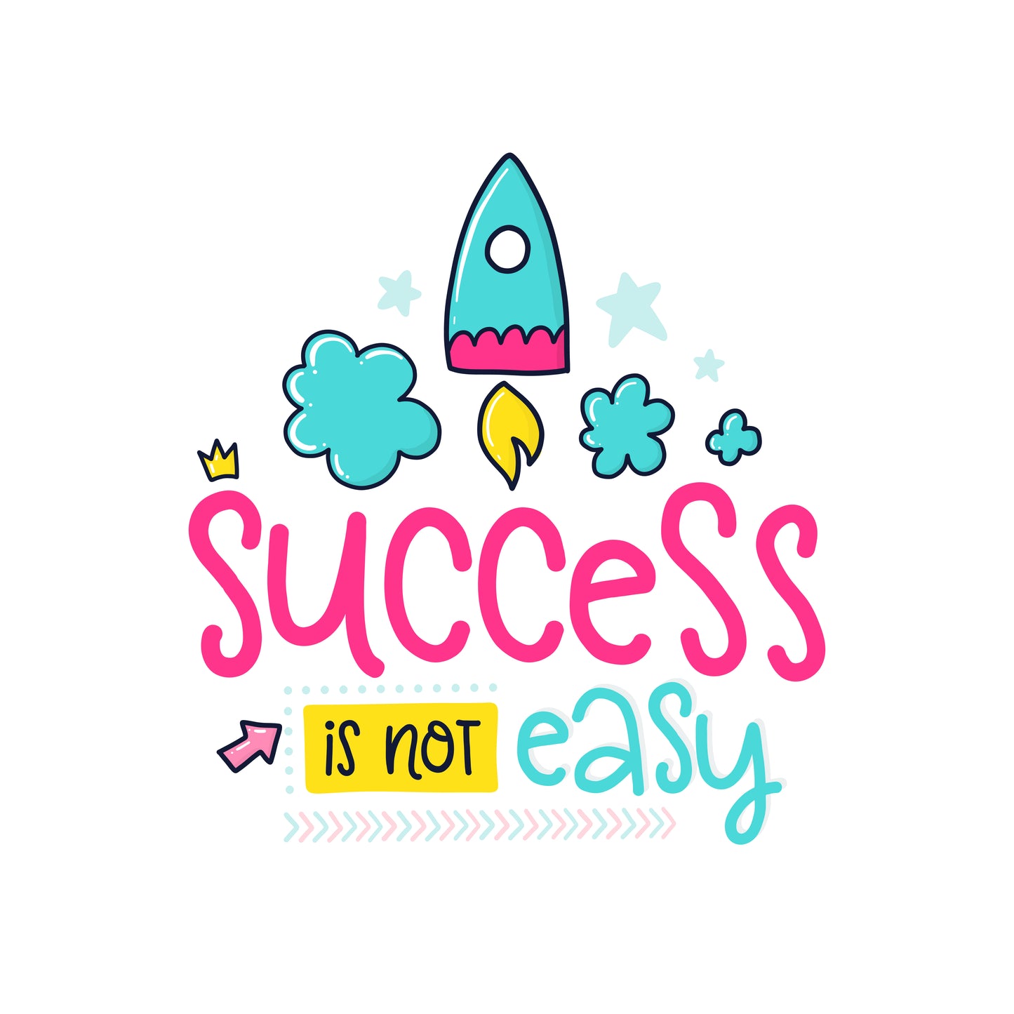 Rocket Success Motivational T-shirt (White)