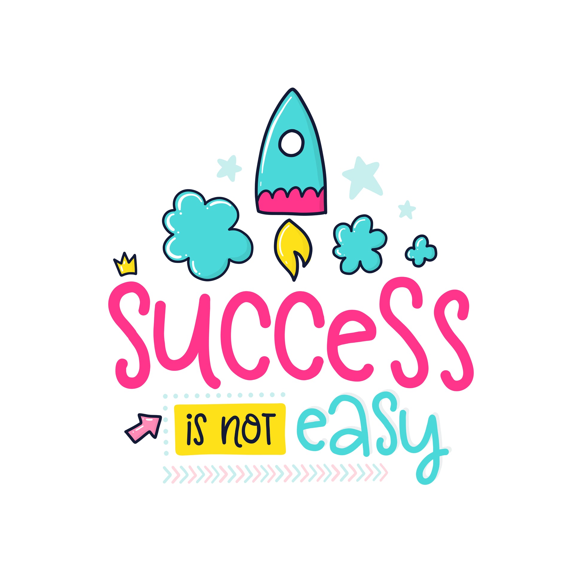 Rocket Success Motivational T-shirt (White)