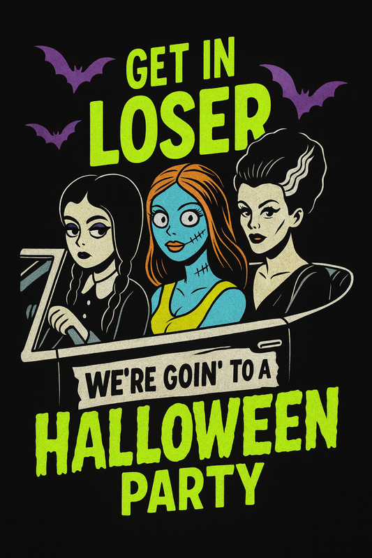 Get In Loser Halloween Party Tee (Black)