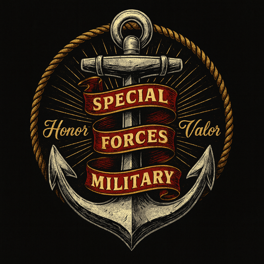 Special Forces Military Anchor Honor Valor Tee (Black)