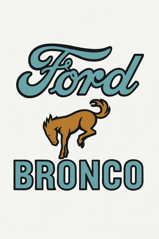 Ford Bronco Script Pony Tee (White)