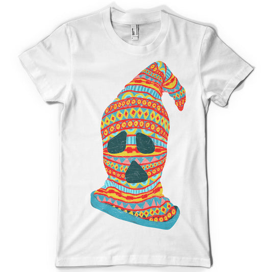 Colorful Skull Pattern T-shirt (White)