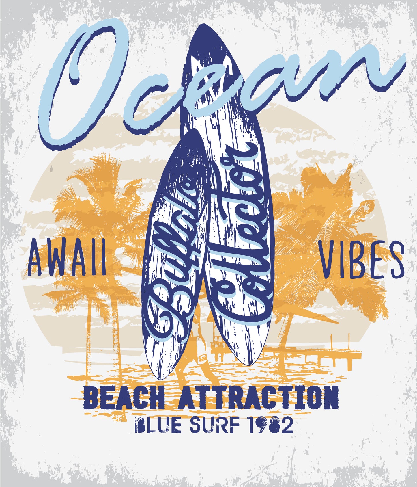 Ocean Vibes Surf T-shirt (Black)