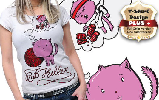 Playful Cat Graphic Tee (White)