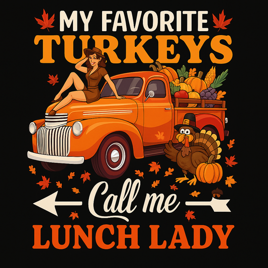 Favorite Turkeys Lunch Lady Tee (Black)
