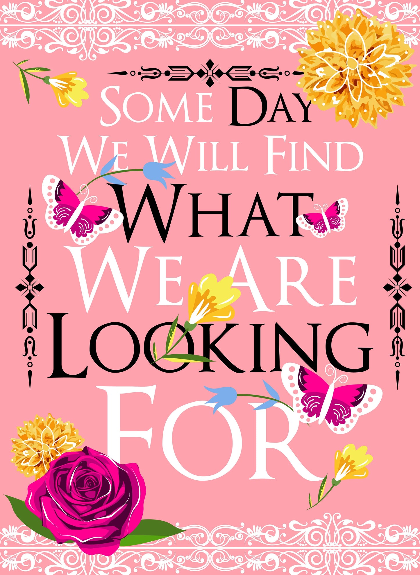 Inspirational Floral T-shirt Design (Black)