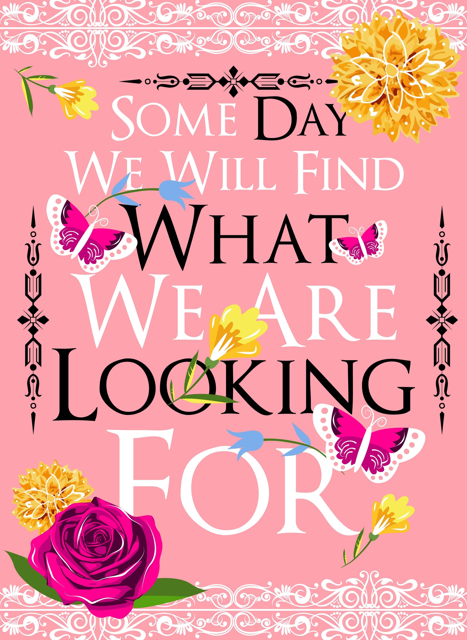 Inspirational Floral T-shirt Design (Black)