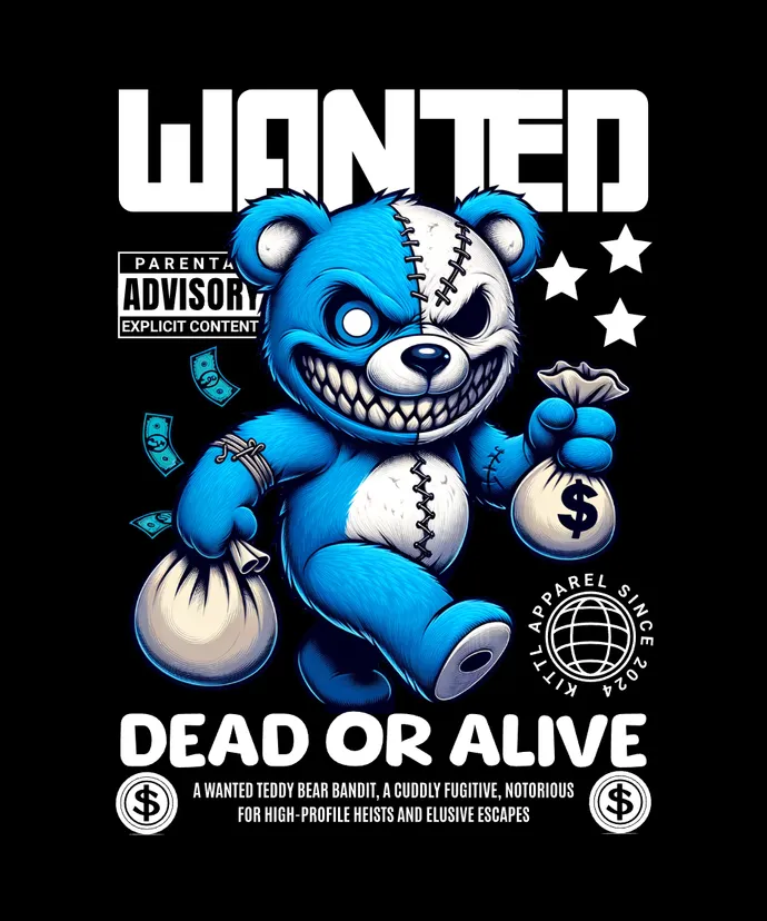 Wanted Teddy Bear Bandit T-shirt