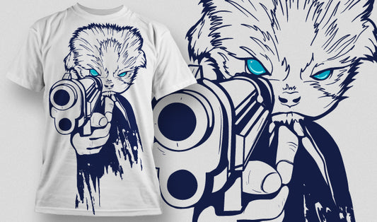 Fierce Cat Graphic Tee (White)
