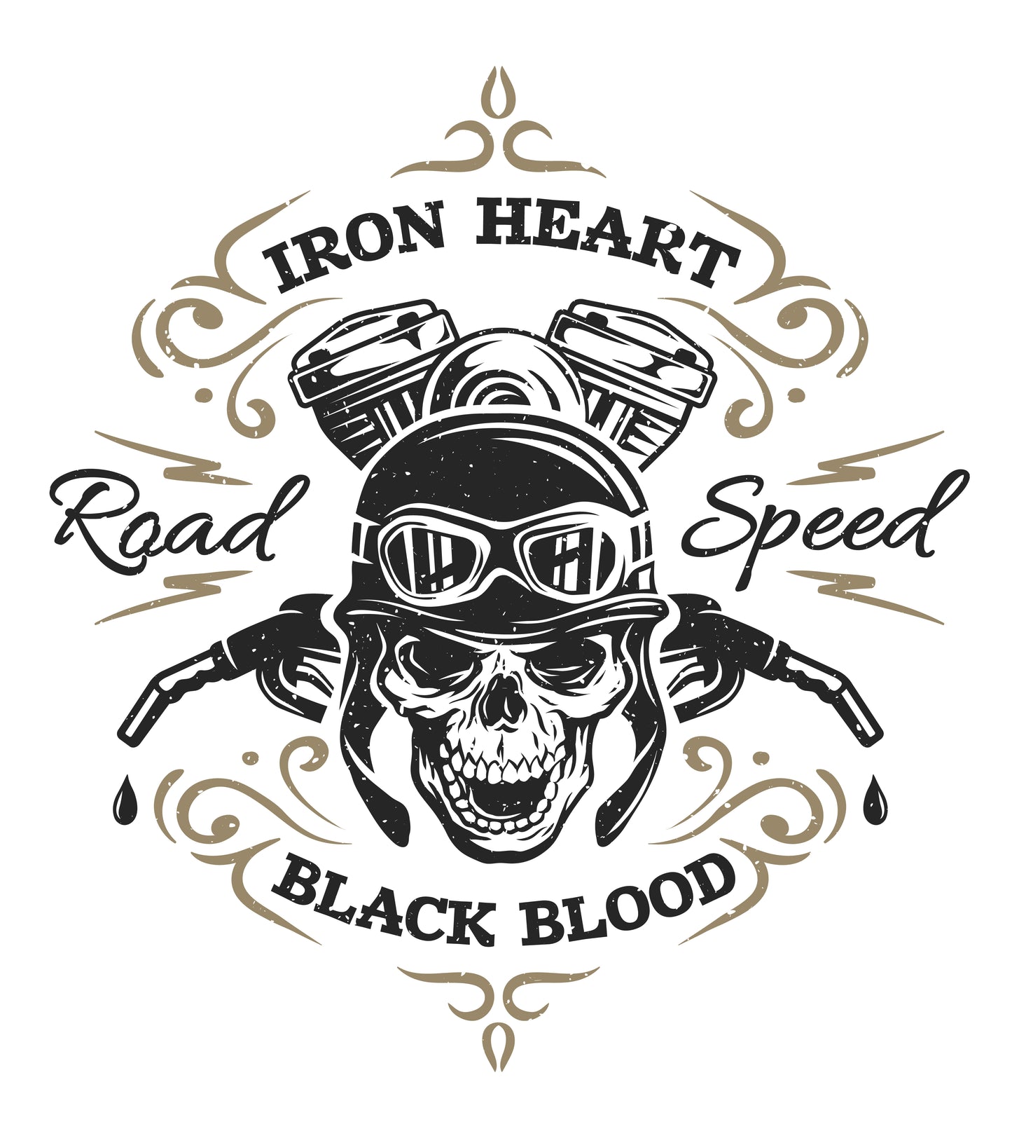 Iron Heart Motorcycle T-shirt (Black)