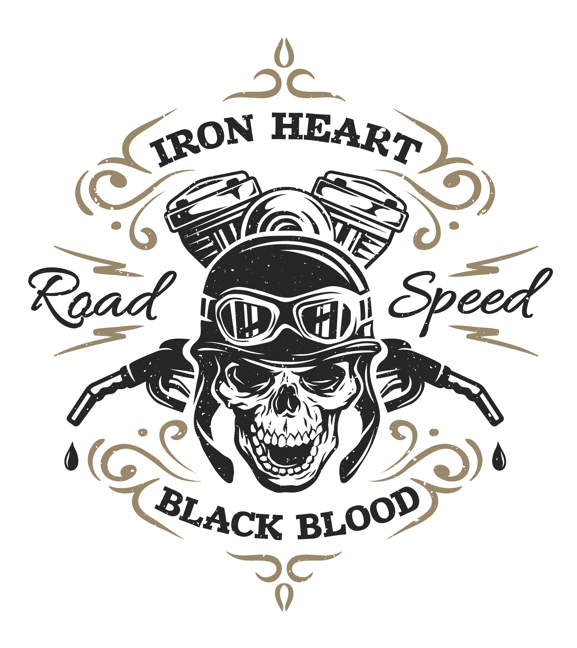 Iron Heart Motorcycle T-shirt (Black)