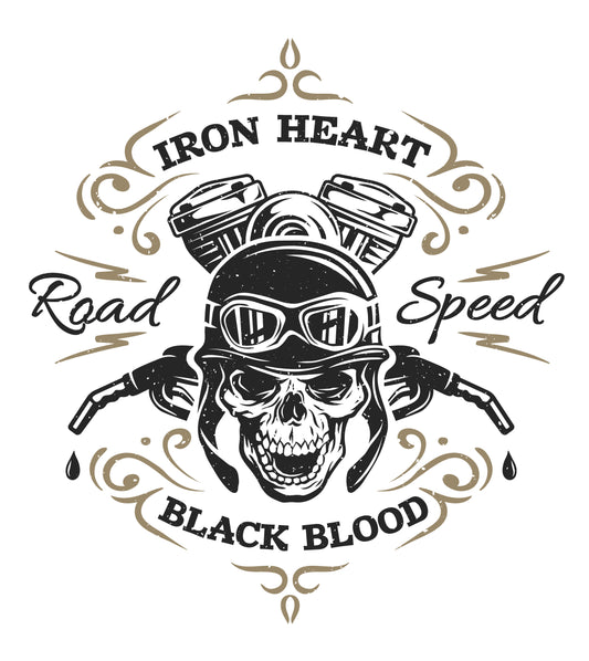 Iron Heart Motorcycle T-shirt (Black)