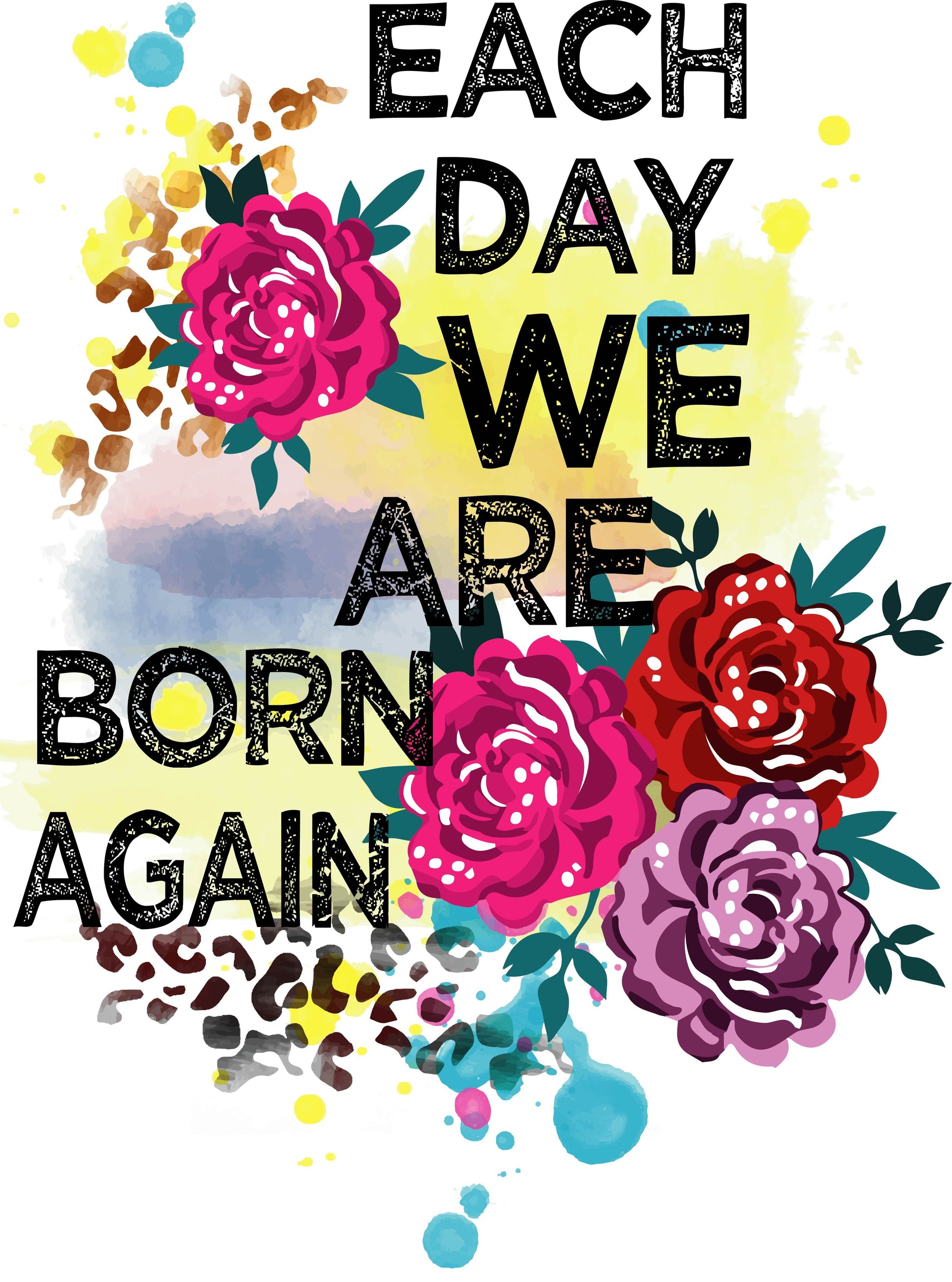 Inspirational Floral Quote T-shirt (White)