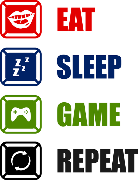 Eat Sleep Game Repeat (White)