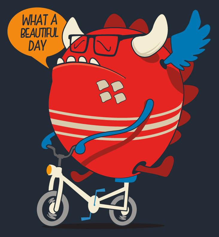 Cheerful Monster Riding Bicycle (Black)