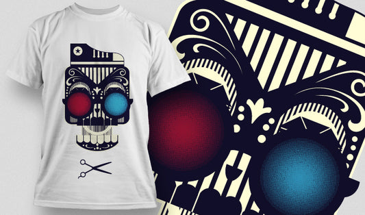 Stylish Skull Graphic Tee (White)