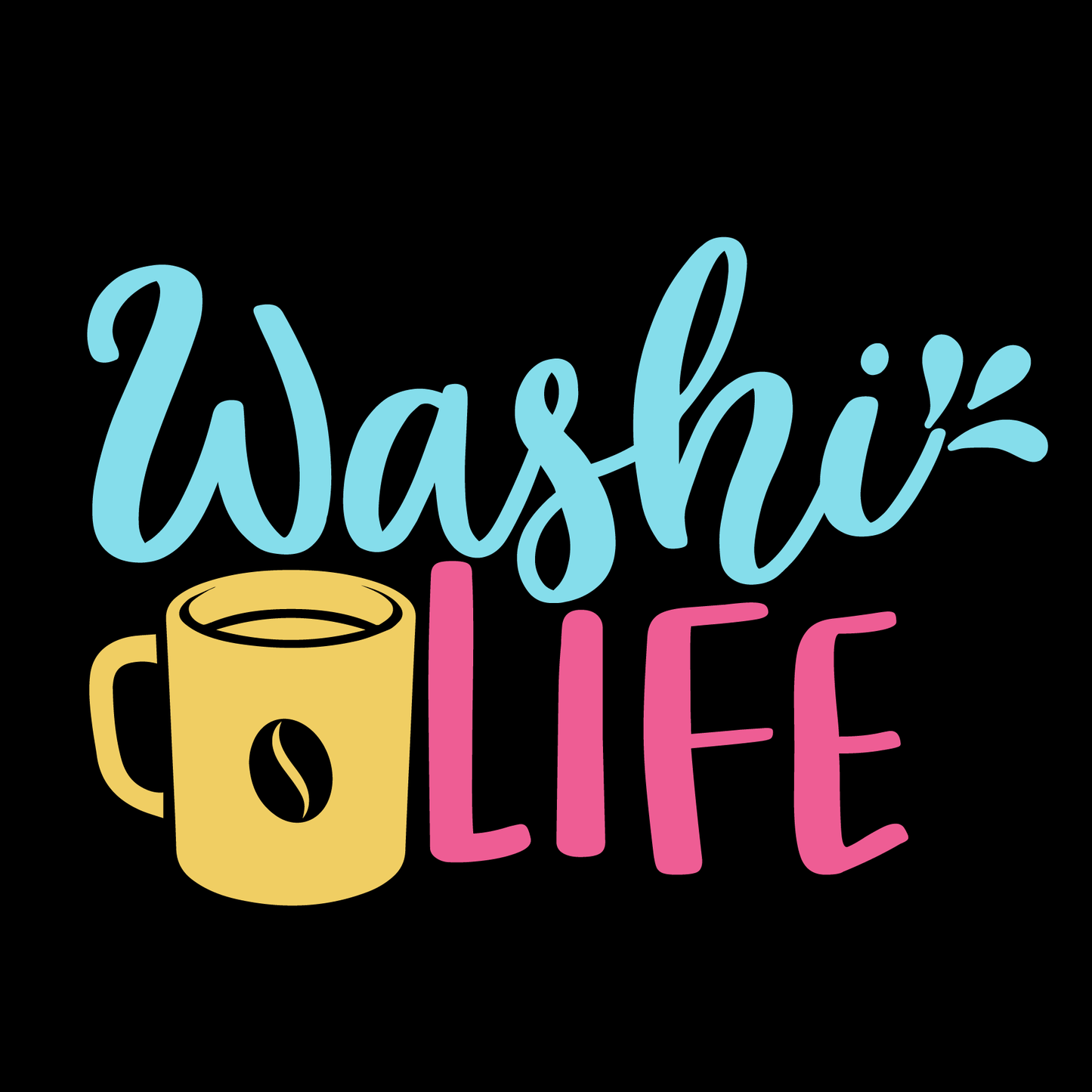 Washi Life Coffee T-Shirt (Black version)