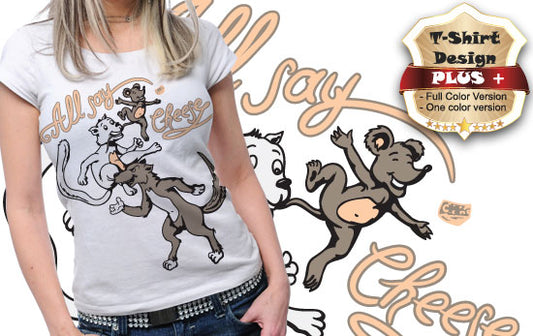 Playful Animal Graphic Tee (Black)