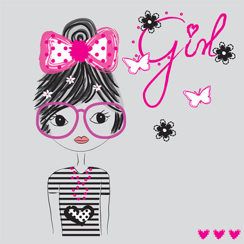 Cute Girl Graphic T-shirt (Black)