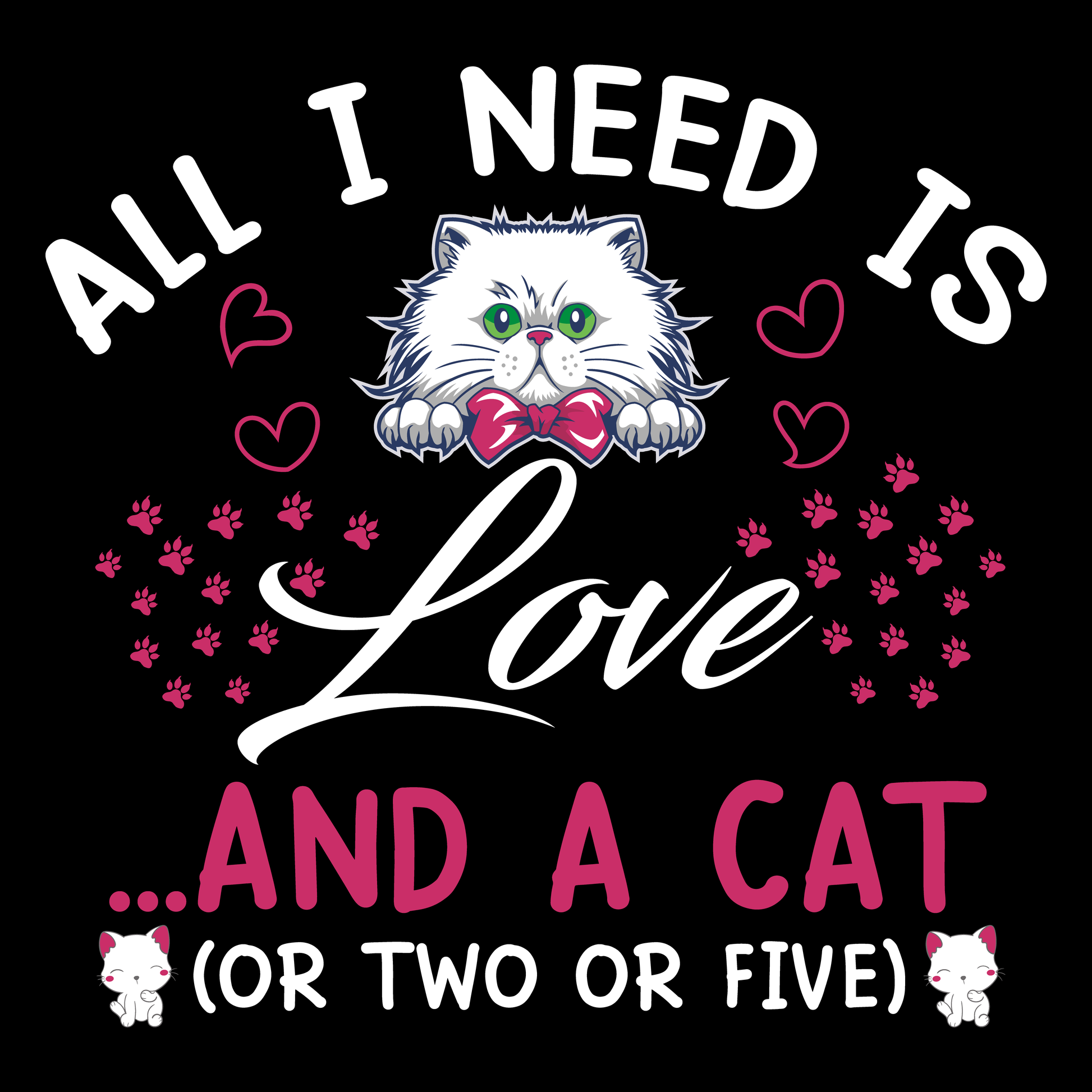 Cute Cat Graphic Tee (White)