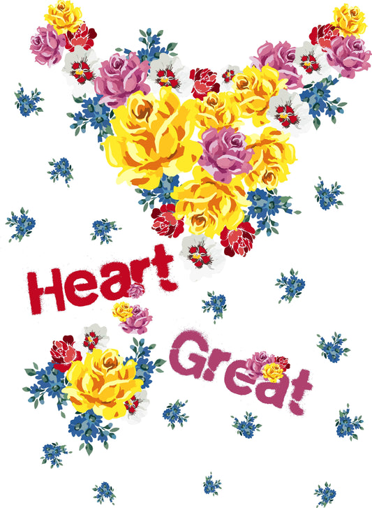 Floral Heart Graphic T-shirt (White)