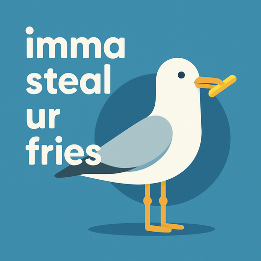 Seagull Steal Your Fries Tee (Light Blue)