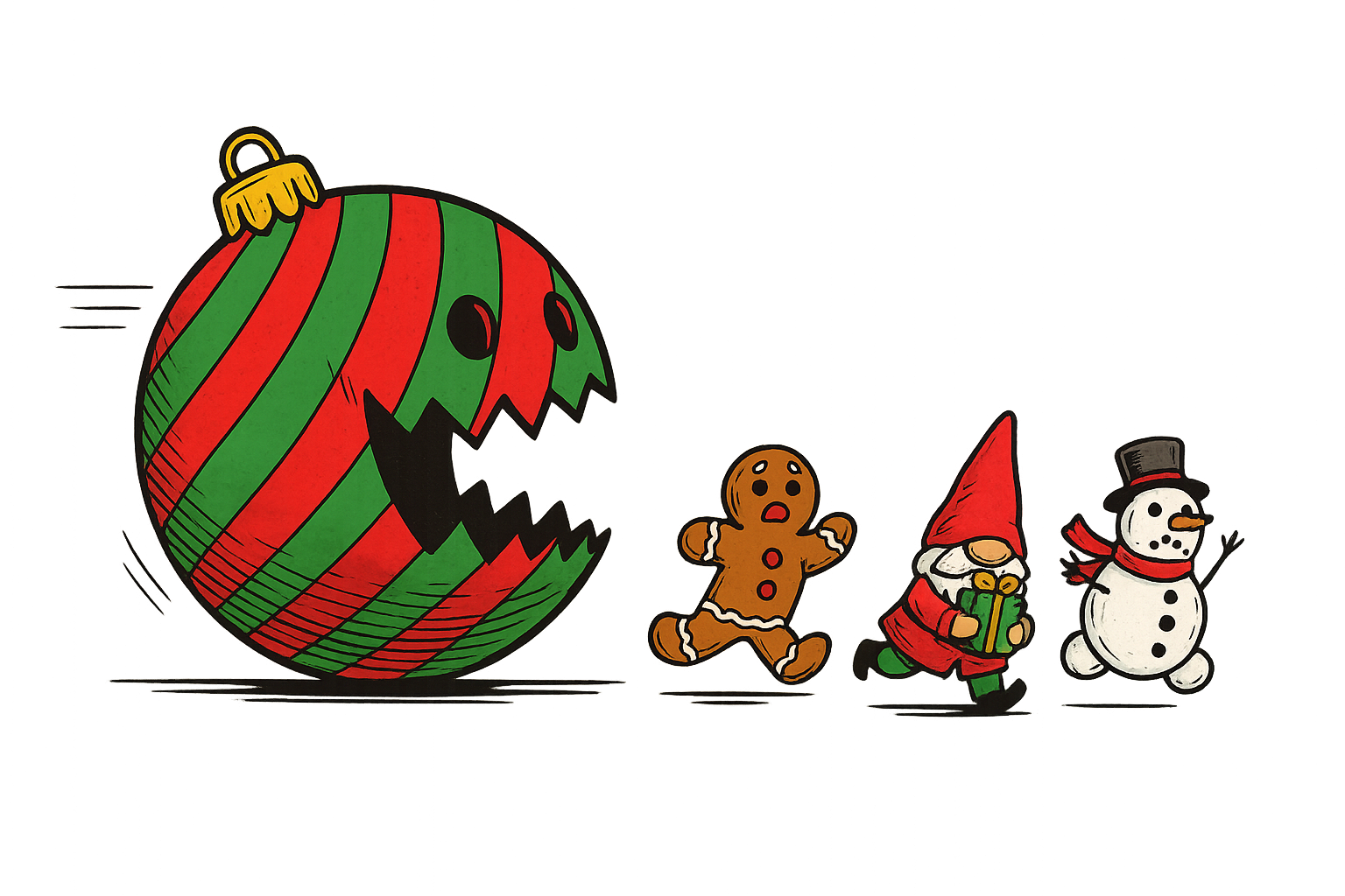 Festive Holiday Character T-shirt (Black)