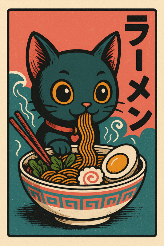 Ramen Cat Bowl Tee (White)