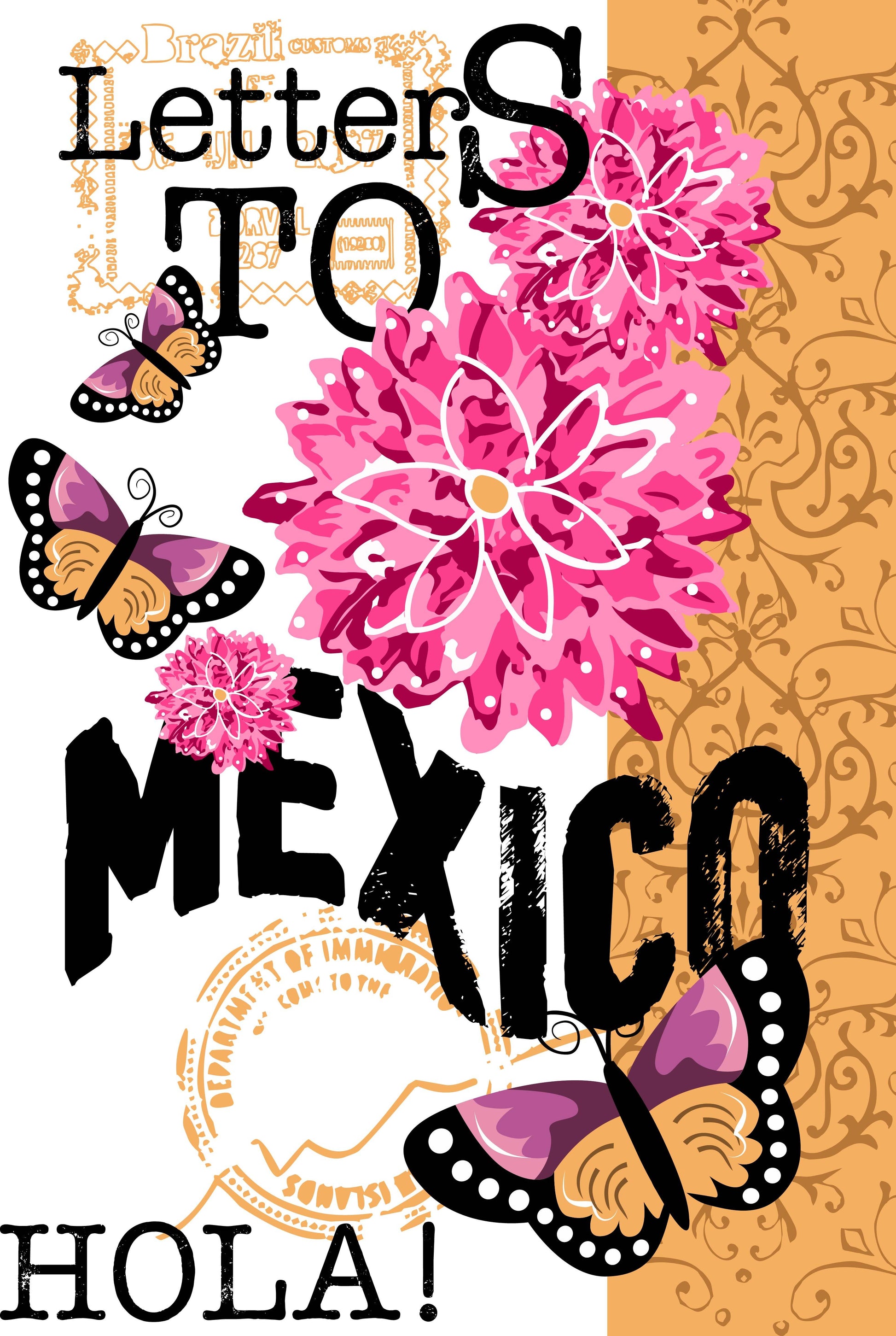 Floral Lettering T-shirt Design (Black)