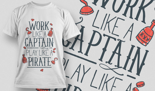 Captain And Pirate Motivational Tee (Black)