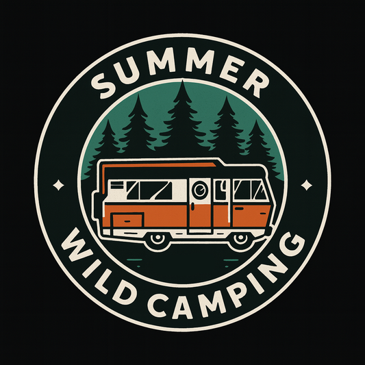 Summer Wild Camping Camper Van Tee (Black)