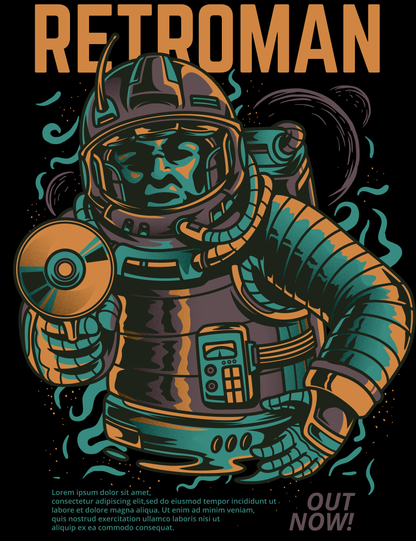 Retro Astronaut Graphic Tee (White)