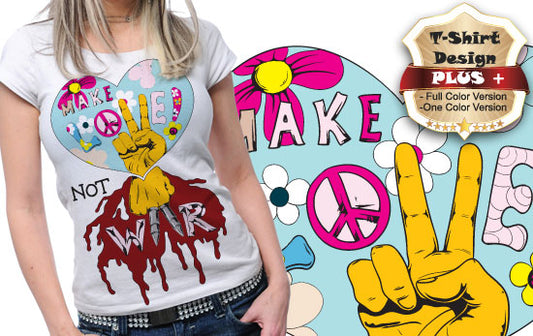 Make Peace Not War T-shirt (Black)