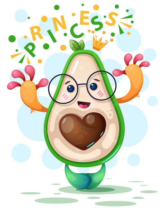 Cute Avocado Princess T-shirt (White)