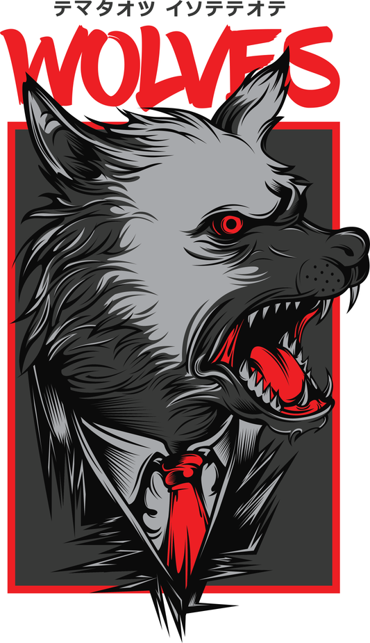 Fierce Wolf Graphic Tee (White)