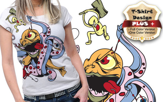 Playful Cartoon T-shirt Design (Black)