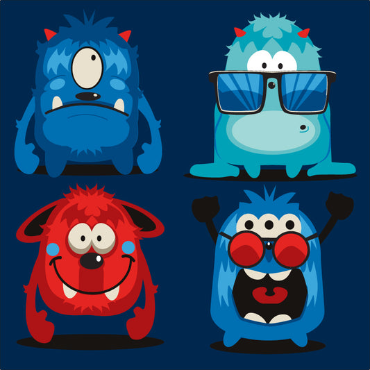 Playful Monster Graphic T-shirt (Black)