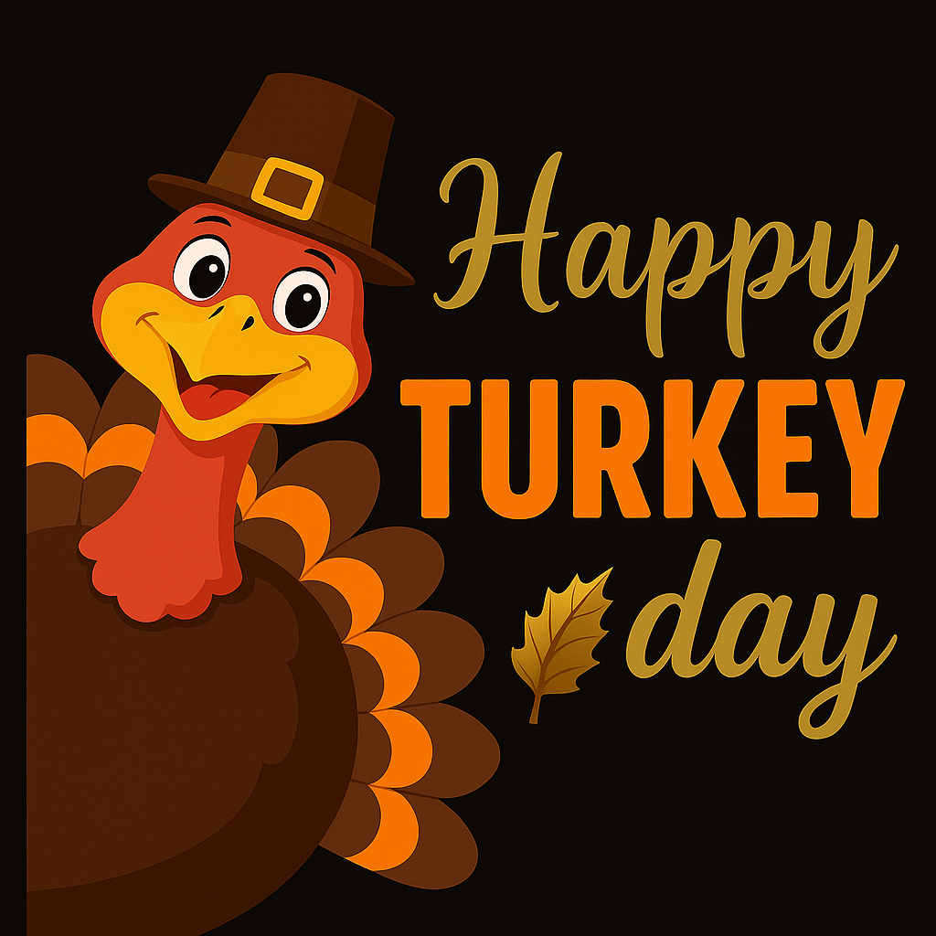 Happy Turkey Day T-shirt (Black)