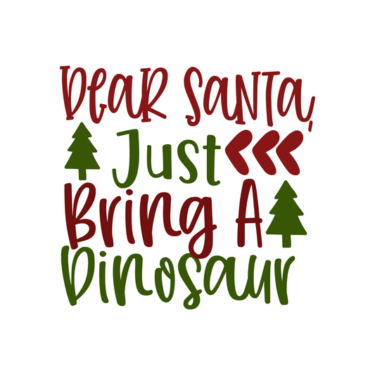 Dear Santa Dinosaur T-shirt (White)