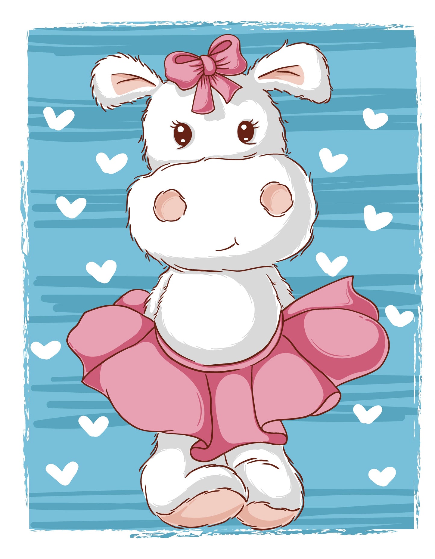 Cute Ballerina Hippo T-shirt (Black)