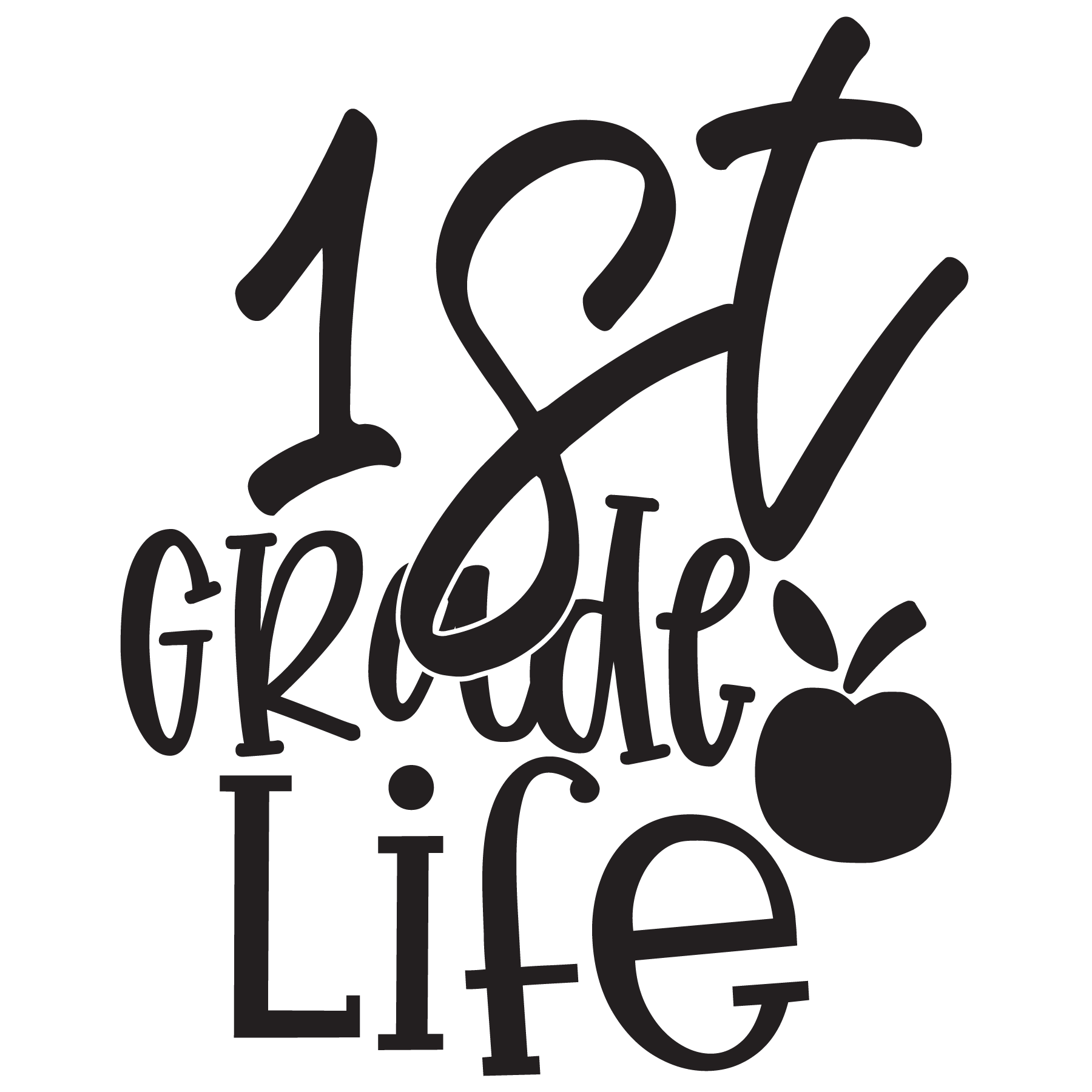1st Grade Design Black- Tee (White)