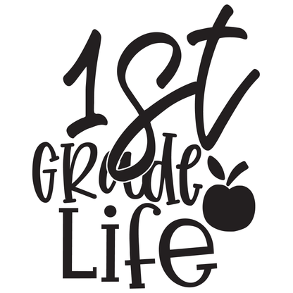 1st Grade Design Black- Tee (White)